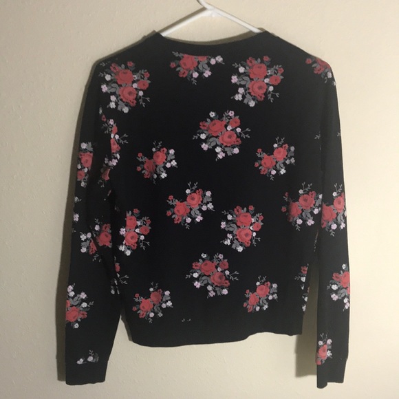 Black Red Flower Sweater H&M Small - Picture 4 of 4